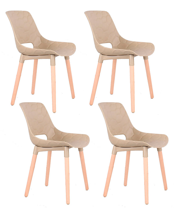 Set 4 Sedie in Polipropilene 46x81x47 cm Gambe in Faggio Nest Tortora prezzo