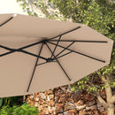 Ombrellone Doppio 285x147x227 cm Inclinabile a 45° in Acciaio e Poliestere Caffè  
