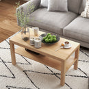 Tavolino da Salotto Rettangolare 90x45x44,5 cm Ampio Ripiano in MDF Laminato Color Legno  