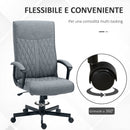 Sedia da Ufficio Girevole con Funzione Dondolo 65x65x102-112,5 cm Altezza Regolabile Grigio