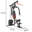 Palestra Multifunzione 176x100x207 cm Stazione All in One Home Fitness in Acciaio Nero      