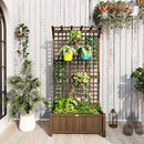 Fioriera da Giardino con Traliccio per Piante Rampicanti 90x45x183 cm in Legno di Abete Marrone      