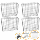Set 4 Gabbioni 100x80x30 cm per Sassi e Legna da Giardino e da Esterno