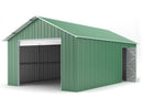 Casetta Box da Giardino in Lamiera di Acciaio 438x721x324 cm Verde
