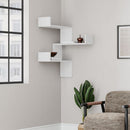 Libreria Angolare 90x22x60 cm in MDF Luksa Bianco