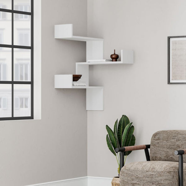 online Libreria Angolare 90x22x60 cm in MDF Luksa Bianco