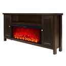 Camino Elettrico da Pavimento 75x150x30 cm Effetto Fiamma 1500W Mozart & Tasmania Bianco