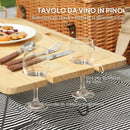 Cesta Valigetta da Pic Nic per 4 Persone 21 Pezzi in Vimini Marrone Chiaro  