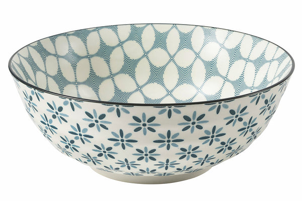 Insalatiera Doppio Decoro in Gres Ø23 cm Villa d'Este Home Tivoli Double Blue online