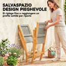 Set di 2 Sedie Pieghevoli da Giardino 47,5x56x88 cm in Rattan PE e Legno di Acacia Grigio      