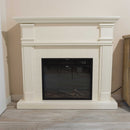 Camino Elettrico da Pavimento 114x102,3x28,2 cm Effetto Fiamma 1500W Sined Caldera Bianco