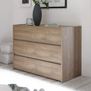 Comò 3 cassetti 111x50 x79 cm Karabak noce stelvio biondo/argilla