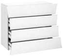 Comò 4 Cassetti 98x40x81,5 cm Arco Bianco Lucido  