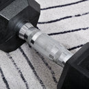 Set 2 Manubri Esagonali da 8 kg in Metallo e Gomma Nero      