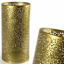 Portaombrelli Ø24x48 cm Design Moderno Rotondo Decorazione a Intarsi in Metallo Oro      