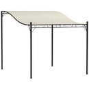 Gazebo Pergola Addossata Ricurva 248x298x200-250 cm con 16 Fori di Drenaggio Bianco Crema   