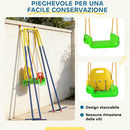 Altalena da Giardino per Bambini Trasformabile 3 in 1 Telaio in Metallo Verde      