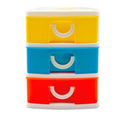 Mini Cassettiera 3 Piani 9x13x11,5 cm Multicolor in plastica rigida