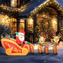 Babbo Natale Gonfiabile con Slitta e Renne da 2,4m con 6 Luci LED e Gonfiatore per Esterni e Interni      