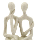 Statuetta Coppia Stons 11,5x9x25 cm in Resina Crema      
