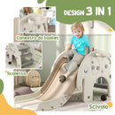 Scivolo da Interno con Canestro Design Elefante 163x57x75 cm Bianco Crema 
