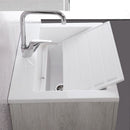 Mobile Lavatoio Sospeso Vasca Zeus in MineralMarmo Apertura a Cassettone 60x48x50 cm Grigio Cemento