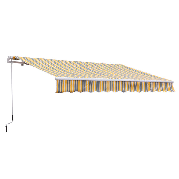 sconto Tenda da Sole Avvolgibile a Braccio a Parete 3,5x2,5m Grigio e Giallo