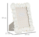 Cornice Palm Leaf 22,7x1,5x28 cm in Resina e Vetro Bianco      