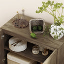 Credenza Mobile Basso Multiuso 80x40x78 cm in Legno e Acciaio Marrone e Nero  