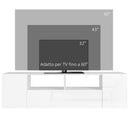 Mobile TV Fino a 60"" 137x35x42 cm in Legno Truciolare Bianco Lucido