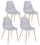 Set 4 Sedie 53x46x82 cm in Polipropilene Grigio