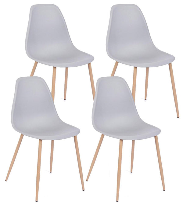 Set 4 Sedie 53x46x82 cm in Polipropilene Grigio sconto