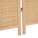 Separé 4 Pannelli in Bambù e Legno Naturale 180x180x2 cm 
