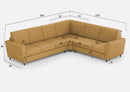 Divano Angolare 6 Posti 288x228x85 cm Yasel in Tessuto Ocra