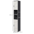 Mobile a Colonna per Bagno 30x30x183 cm in Truciolato Grigio
