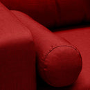 Divano 3 Posti 181x79x84 cm in Tessuto Rosso