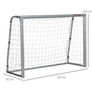 Porta da Calcio con Viti e Picchetti inclusi 240x85x160 cm in PE e Metallo Grigio