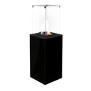 Stufa a Gas da Esterno 154,70x48,2x48,2cm Flig Gastonia Nero Lucido con Vetri
