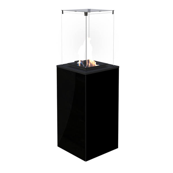sconto Stufa a Gas da Esterno 154,70x48,2x48,2cm Flig Gastonia Nero Lucido con Vetri