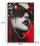 Stampa con LED su Tela Psyco 60x3,5x90 cm in Tela e Plastica e MDF Multicolor      