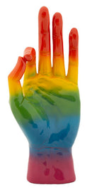 Decorazione Mano Rainbow Ok 16x10,5x36 cm in Resina Multicolor      