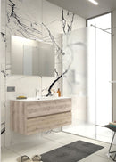 Mobile da Bagno Sospeso con Lavabo 90 cm e Specchio Bali Light Rovere Naturale      