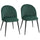 Set 2 Sedie da Pranzo 52x55x79 cm Imbottite con Schienale a Conchiglia in Velluto Verde Scuro