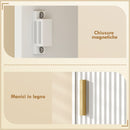 Mobile a Colonna Bagno Canettato 31,5x29,7x171,5 cm con Cassetto e Ripiani Regolabili in Legno Bianco      