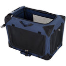 Trasportino Pieghevole per Cani e Gatti Blu nero 60x42x42 cm 
