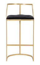Sgabello Bar Istanbul Ø45x90 cm in Ferro e Spugna e Tessuto e MDF Oro e Nero      