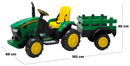 Trattore Elettrico per Bambini 12V con Rimorchio Kidfun Dusselforf Verde