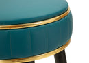 Sgabello Bar London Verde Ø38x75 cm in Pino e MDF e Spugna e Metallo e PU      