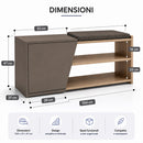 Panca Scarpiera da Ingresso 104x37x47 cm 2 Ripiani Porta Scarpe con Anta e Cuscino in MDF Moka     