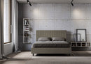 Letto Matrimoniale con Testata e Alzata Comoda Imbottito in Similpelle Sunny Cappuccino Varie Misure